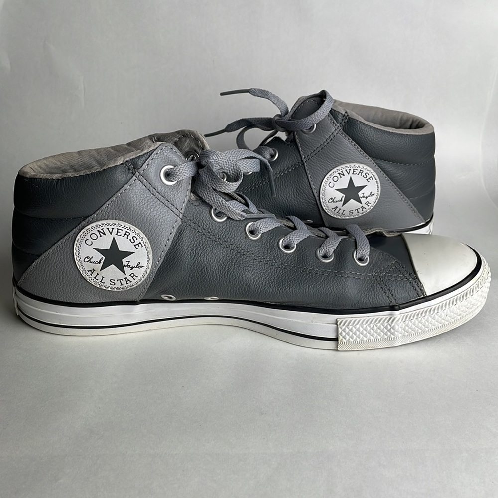 CONVERSE•CHUCK TAYLOR ALL STAR•GRAY LEATHER• MENS 10